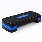Plataforma Step aeróbic fitness en casa regulable en 2 alturas de 68 x 28 x 10/15 cm, base antideslizante, ideal piernas y glúteos, ejercicio cardio, peso máx. 150 kg, equipo de gimnasio