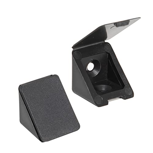 100 x sossai® Conector de muebles/conector angular con tapa | BT1, 2 agujeros | Color: negro | Material: plástico