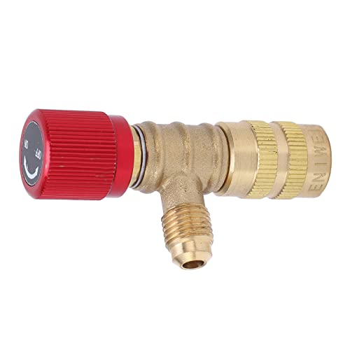 Válvula de seguridad para carga de refrigerante líquido para R22, R410A, R134A, R404A, rosca macho 1/4 pulgada y hembra 5/16 pulgada miniatura 7