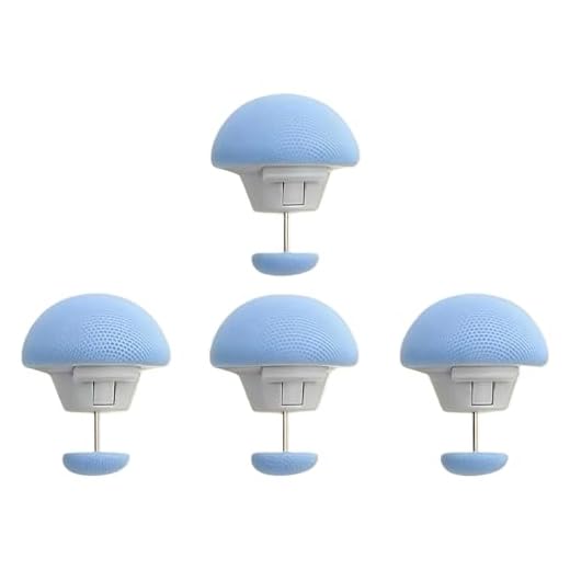 4pcs Blue Multifunctional Mushroom-Shaped Quilt Fastener Buttons – Skin-Friendly, Detachable, and Reusable for Quilt Covers, Quilts, and Curtains