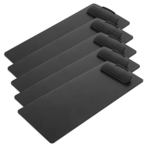 COSMEVIVI 5Pcs Small Plastic Clipboards for Office Writing and Bills Reusable Document Holders Clips Practical Menu Boards for School Catering and Meetings Black
