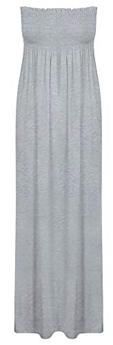 Forever Women's Plus Size Plain Boobtube Elasticated Sheering Maxi Dress