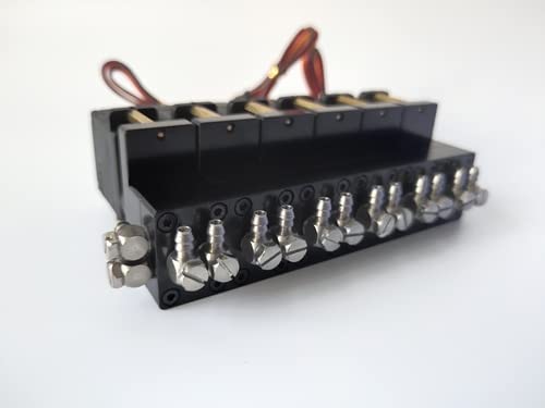 [Fernbedienung Spielzeugteile] CNC Multiplex-Parallel-Hydraulikventil 13/2/4/5/6/7 CH mit Servos for 1/12 RC-Baggerlader-Maschinenauto-Teile - sievironmentell freundliche Materialien ( Color : 6CH )