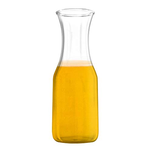 34 oz Glass Carafe - 6 Pack - Drink Pitcher and Elegant Wine Decanter, Comfortable Grip with Narrow Neck Design, Wide Opening for Easy Pouring - Great for Parties and Events, 1 Liter – Kitchen Lux - Thumbnail 3