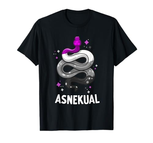 Asnekual Funny Asexual Pride Snake Ace Pride Bandera Colores Camiseta
