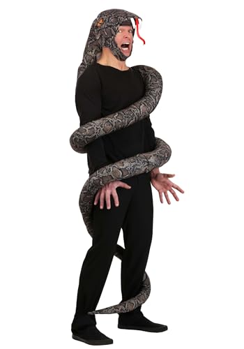 Costume de serpent fendu pour adulte - Costume d'animal amusant avec motif python enroulé pour Halloween, cosplay et fêtes - Standard
