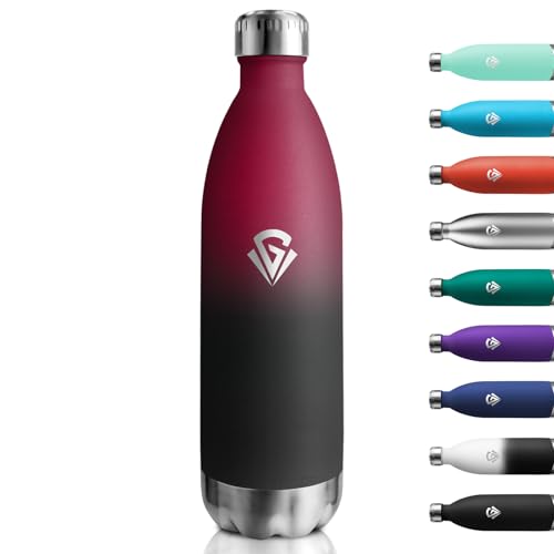 Botella Termica 1L, Botella Agua Acero Inoxidable con Doble Pared, Botella Agua sin BPA, Cantimplora Reutilizable a Prueba de Fugas para Gimnasio, Oficina, Colegio, Senderismo, Deporte, Outdoor
