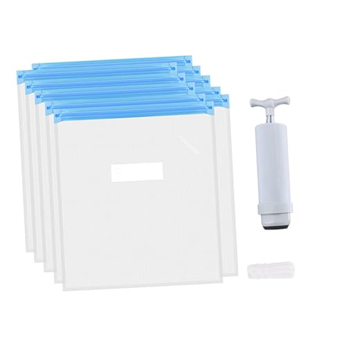 Amosfun Vacuum Storage Bag with Pump and Clip Reusable Pp Compression Bag that Keeps Consumables Dry and Dust-free, for 