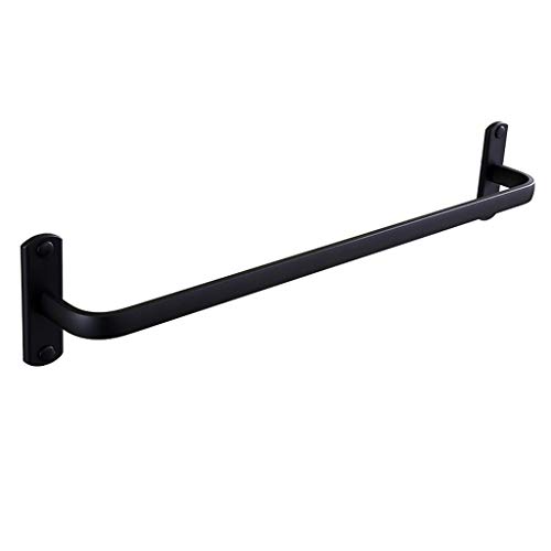 Porte-serviettes de salle de bain poli en aluminium noir haut de gamme pour aménagement chic