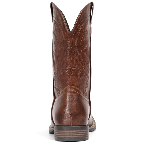 Image of IUV Cowboy Boots For Men with Wide Square Toe Western Retro Boot