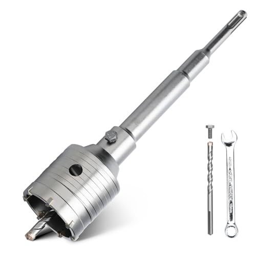hsawbit 52mm Core Drill Bit SDS Concrete Hole Cutter with 220mm SDS Shank, Masonry Hole Saw Wall Hole Cutter Holesaw for Concrete Brick Wall Stone