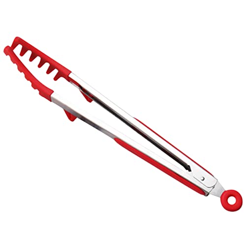 CHICAMPERA Pinza De Silicona Reutilizable Para Espaguetis Ergonómica y Multifuncional Utensilio Cómodo Para Servir Pasta Ensaladas y Barbacoa Mango Seguro y Fácil De Limpiar Roja
