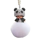 Porte-clés Generisch Mon-chichi Kiki Porte-clés en forme de diamant avec peluche Taille unique (Noir/Blanc)