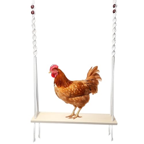 CZMTBO Jouet pour poulailler - Perchoirs naturels - En bois - Fait à la main - Pour poules et perroquets de taille moyenne et grande