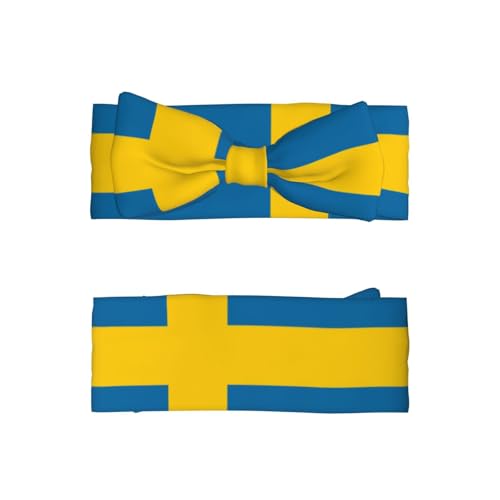 Swedish flag Baby Bow Headband. Comfortable baby headband, suitable for daily wear and photo props.2