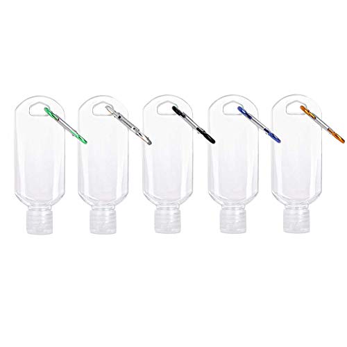 Meioro Botella de Viaje  con Mosquetón  Botellas Transparente de Reutilizable  de Plástico