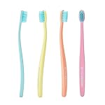 Cocofloss Cocobrush, Ultra-Soft Manual Toothbrush, Dentist-Designed, Gentle on Gums, Made from Recycled Plastic, Rainbow Set, Multipack of 4
