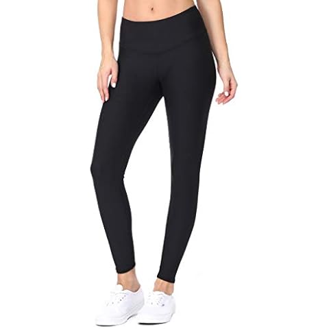 EVCR Compression Leggings for Women - 7/8 Length Non See Through Soft Athletic Yoga Pants for Workout, Black, Small Cover