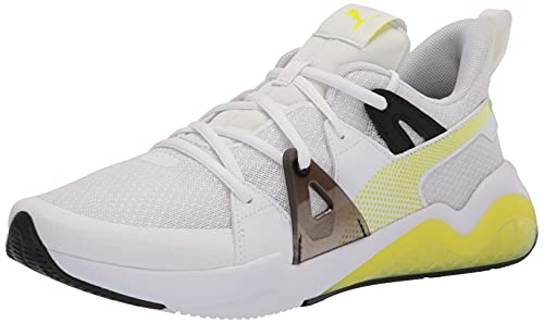 Puma Men's Cell Fraction Running Shoe, White-Yellow Glow, 12
