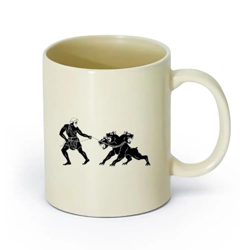 AYUEHBN cerámica Taza de para Hogar y Oficina Cerbero Perro del Infierno Mitología Hércules （11oz/320ml