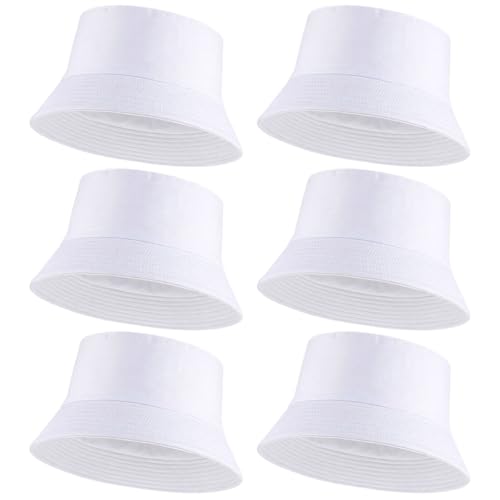 Image of 36 /24 /12 Pcs Bucket Hats for Men Women Bulk Cotton Fishing Cap UV Protection Beach Foldable Solid Color Sun Cap