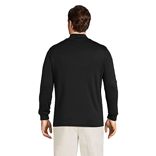 Lands' End Mens Long Sleeve Supima Mockneck Black Regular Medium #TOP1