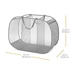 Whitmor Mesh Popup Laundry Hamper 3 Compartment Sortable Horizontal Collapsible Laundry Basket for Clothes Laundry Room Bedroom - Image 4