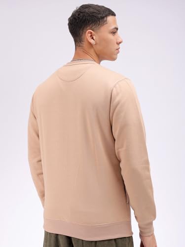 Image of The Indian Garage Co Men Regular Fit Solid Crew Neck Overhead Sweatshirt
