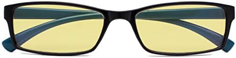 Small Rectangle Blue Light Blocking Computer Reading Glasses with Yellow Tinted Lens