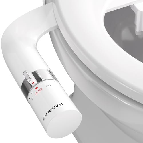Bidet Attachment for Toilet, Dual Nozzle Bidet Toilet Seat, Non-Electric Ultra-Thin Bidets for Existing Toilets, Rear/Feminine Wash with Adjustable Water Pressure (White)