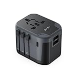 Adaptateur portable pratique et léger : ne pesant que 144,6 g et mesurant un élégant 7,4 x 6,6 x 6,1 cm, cet adaptateur super compact se glisse sans effort dans votre sac, ce qui en fait votre compagnon de voyage parfait. Économisez de l'espace précieux dans vos bagages et emportez-le partout dans le monde en toute simplicité. Voyagez léger, restez alimenté
