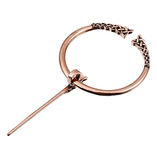 Image of uxcell Vintage Brooch Cloak Pin, Penannular Brooch Cloak Clasp Scarf Pin Shawl Pin Cardigan Brooch Buckle for Women Men Costume Accessory