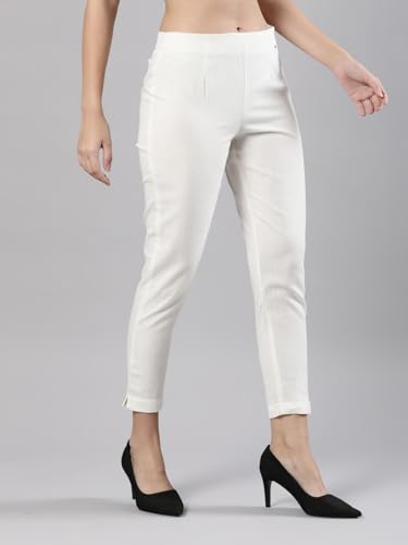 Image of Femmora Comfortable Fit Solid Straight Pant, Breathable Cotton Fabric with Side Zip Button Closure, for Women, Pack of 1