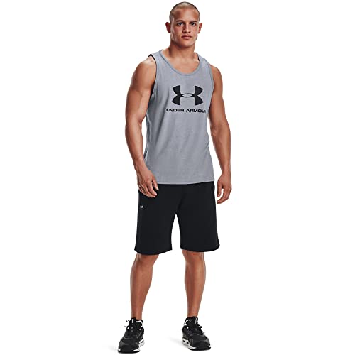 Under Armour Men's Sportstyle Logo Tank , Steel Light Heather (036)/Black , X-Large #TOP2