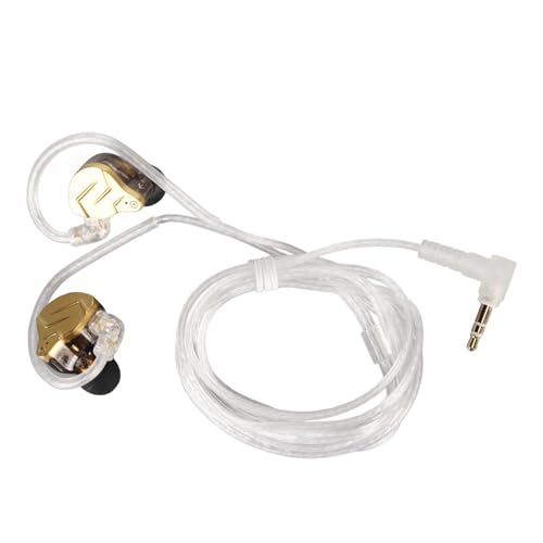 Semme Auriculares con Armadura Equilibrada y Controlador Dinámico para Graves Profundos, ZSN Pro X con Aislamiento de Ruido y Comodidad Ergonómica (Gold)