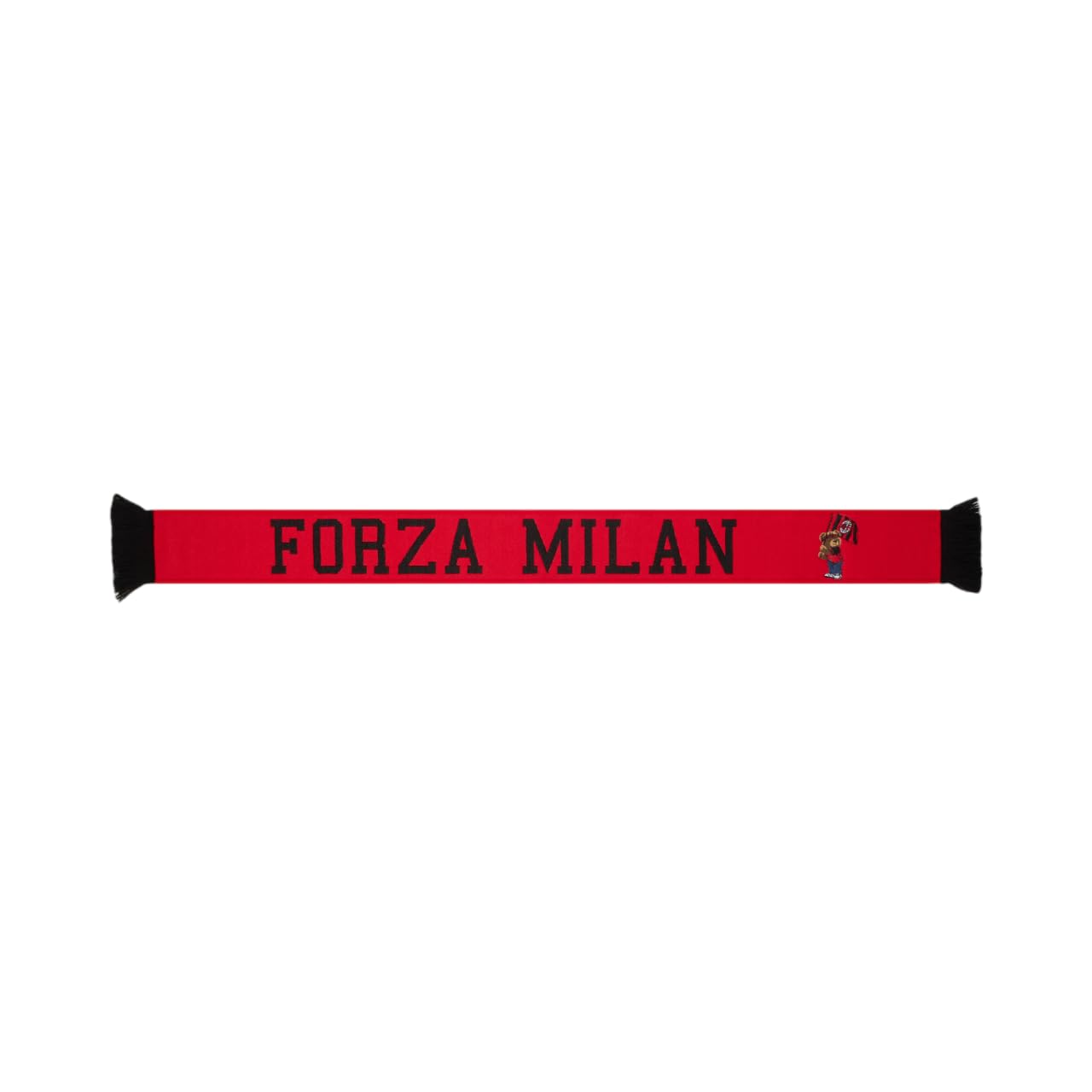 AC Milan Official Acrylic Scarf - Official Product - Various Designs and Lettering, red, One Size