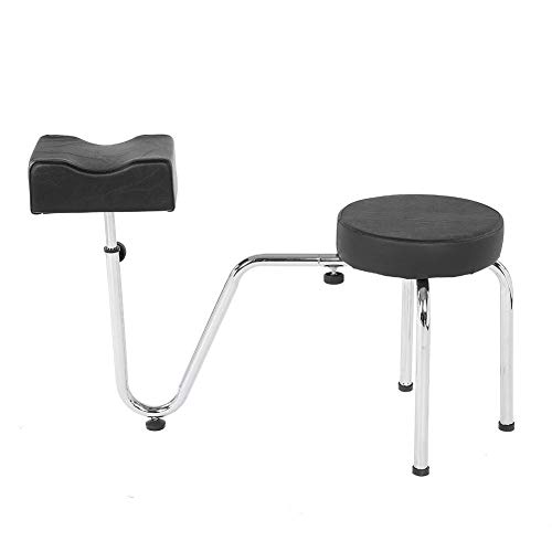 Pedicure Stool, PU Leather Adjustable Pedicure Manicure Foot Rest Stool Chair Tattoo Foot Footrests Leg Rest Chair Kit with Soft Comfortable Cushion for Salon Spa Equipment Technician Stool(Black)