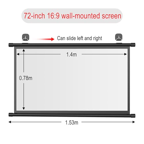 Pantalla de proyector manual 72" 16:9 metálica miniatura 3
