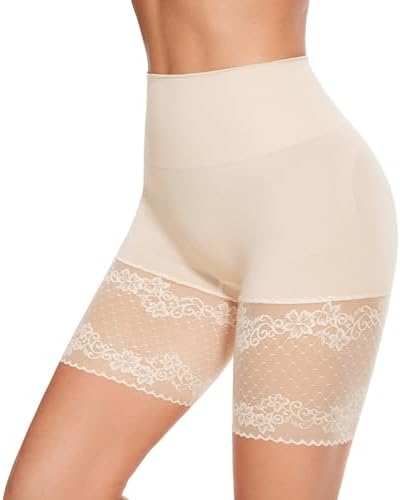 Tummy Control Shapewear Shorts for Women High Waist Body Shaper Slip Shorts Lace