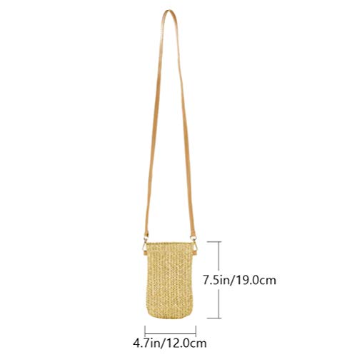 ULTECHNOVO Bolsa de Palha para Telefone Bolsa Crossbody Bolsa Pequena Boho Bolsa Rattan para Mulhere