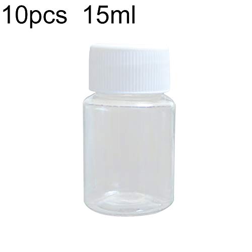 Preisvergleich Produktbild 0Miaxudh Vorratsflasche, 10Stk. 15ml Leere Plastik-Well-Seal-Plastikfläschchen-... Flüssigkeitsbehälter Transparent