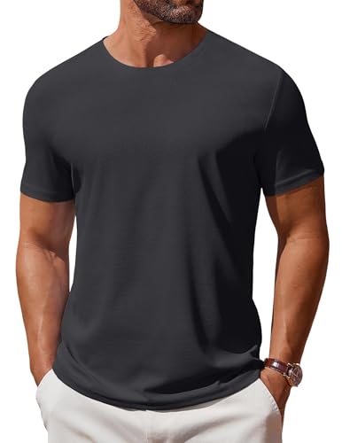 T-shirt col rond homme COOFANDY à manches courtes, haut basique et classique
