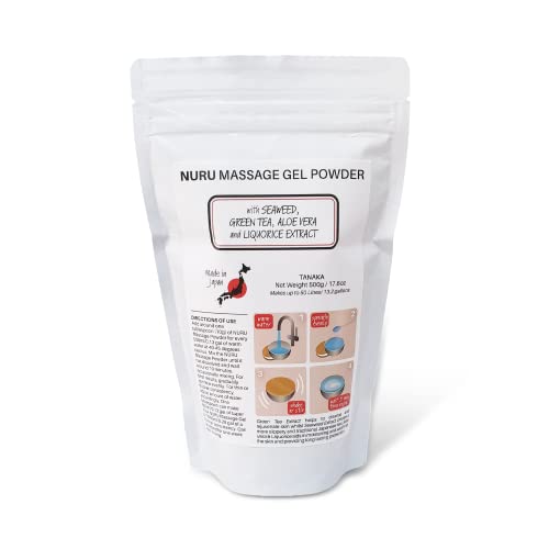Sakura Edition Nuru Gel de massage en poudre 500 g | Aloe vera, algues, réglisse et thé vert | Fabriqué au Japon | Sans paraben ni glycérine | Fait 3,7 l Cover