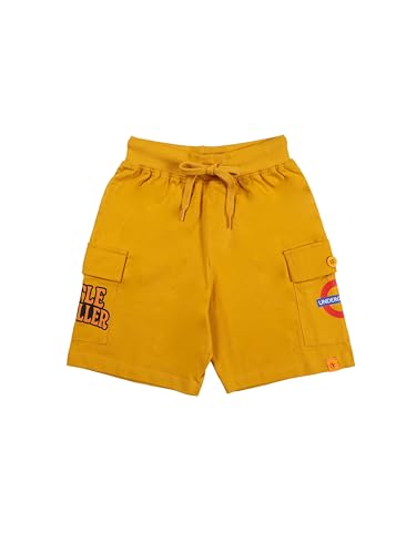 Image of KiddoPanti Boys 100% Cotton Knitted Above Knee Length Basic Cargo Shorts