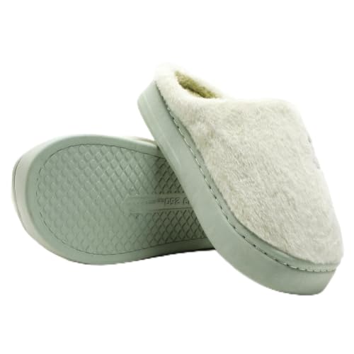 Image of Unisex Winter Flip Flop Slipper for Men and Women Soft Faux Fur Slip On Indoor Home Slides Slipper for Bedroom Sandals