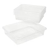 Storex Letter Size Flat Storage Tray – Organizer Bin for Classroom, Office and Home, Clear, 5-Pack (62531U05C)