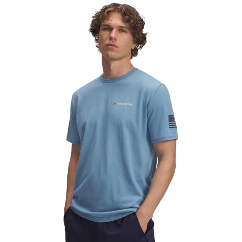 Under Armour Men's Freedom Banner Short Sleeve T Shirt, (418) Blue Smoke / / Downpour Gray, X-Large