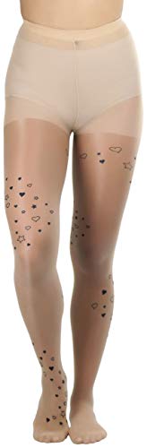 Image of ToBeInStyle Women's Valentine Day Themed Opaque Sheer Pantyhose w /Heart Love