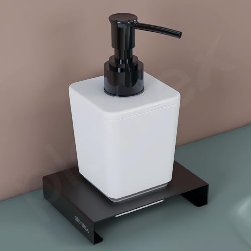Image of Plantex Shampoo Dispenser /Stainless Steel and ABS Soap Dispenser for Bathroom /Hand Wash Dispenser /Bathroom Accessories - Table Top (Black & ABS)