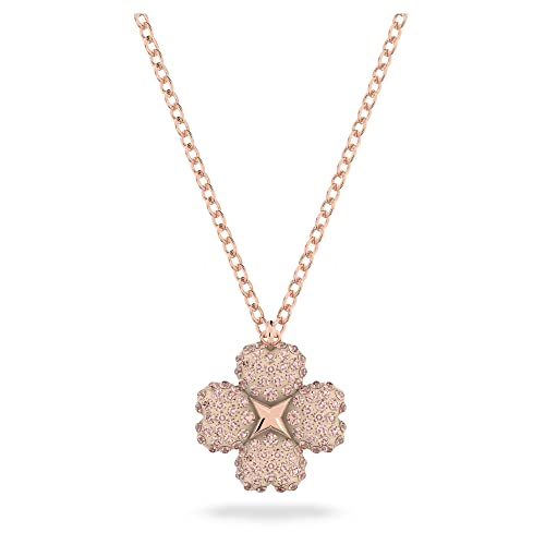 Swarovski Latisha pendant, Flower, Pink, Rose-gold tone plated